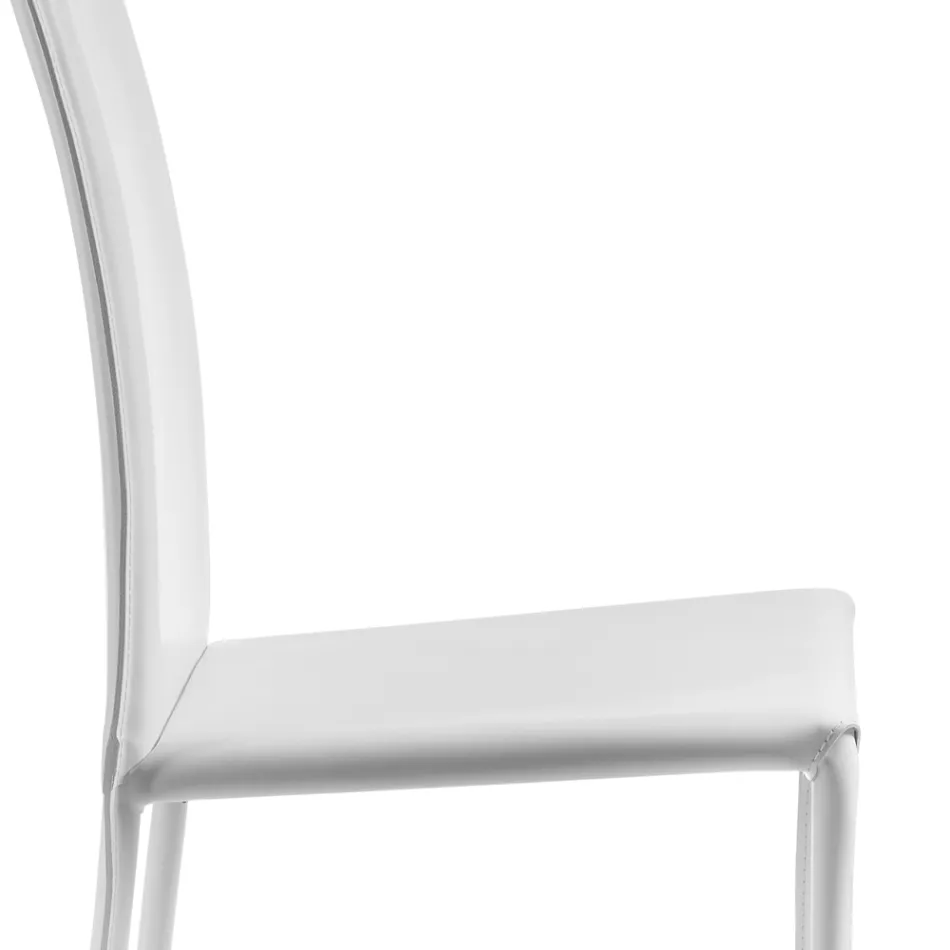 كرسي طعام مصمم مغطى بالجلد مصنوع في إيطاليا - سيسي Viadurini