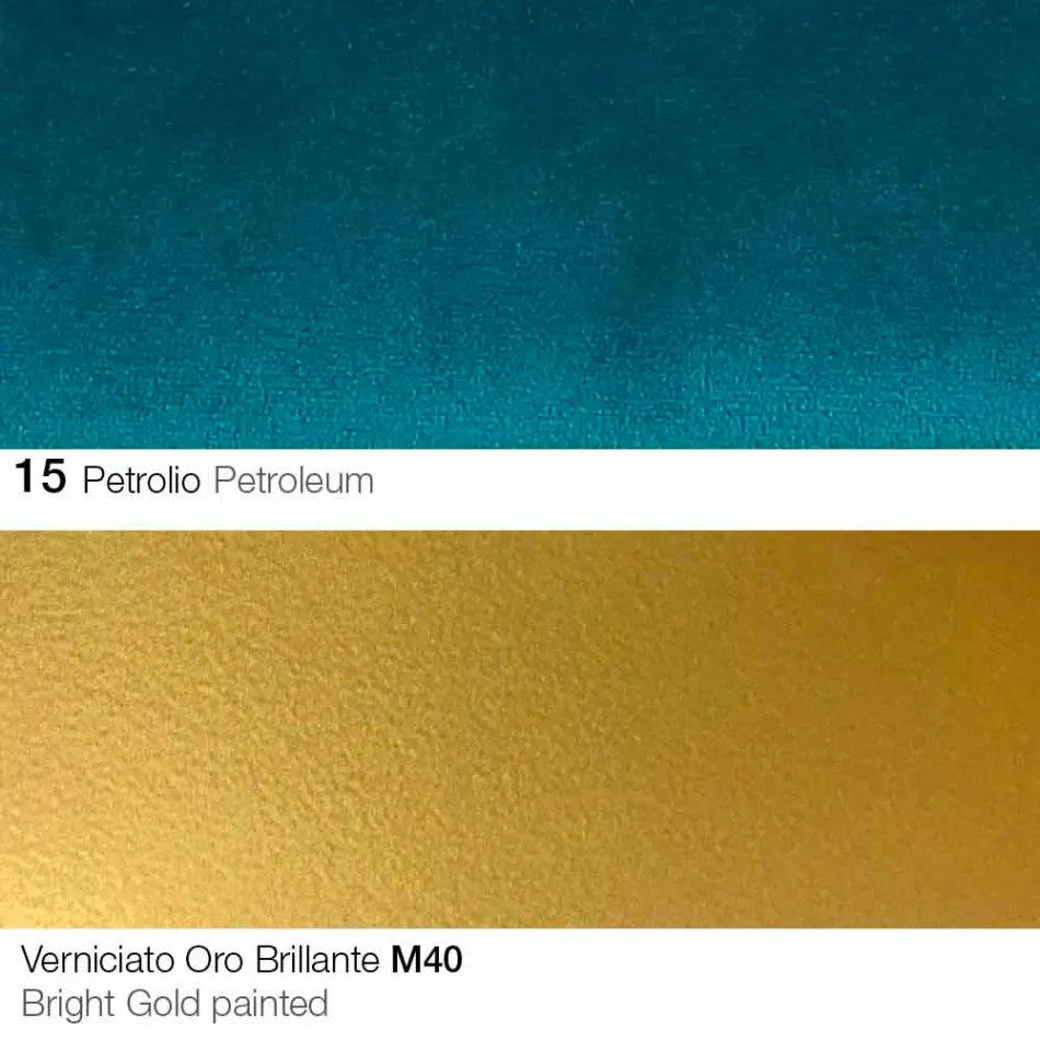 كرسي طعام من القماش بأرجل ذهبية، صنع في إيطاليا - ماركيزي Viadurini