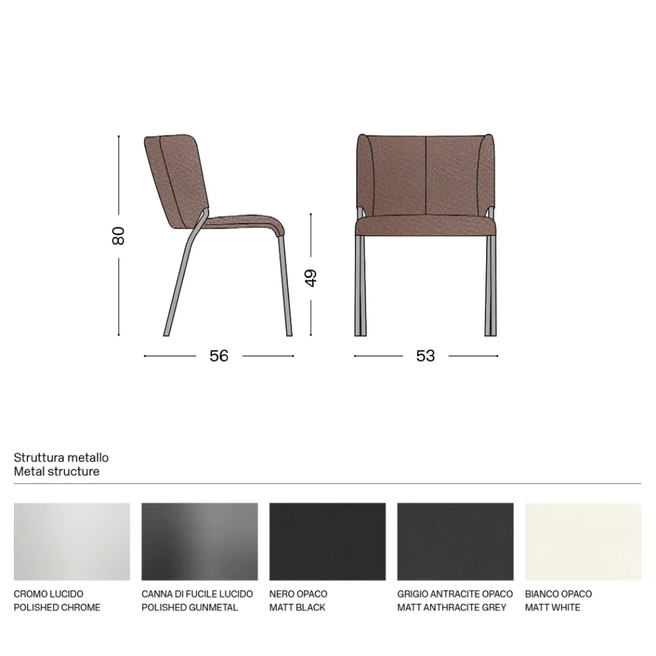 كرسي طعام مغطى بجلد إيكولوجي مصنوع في إيطاليا - جوليا Viadurini