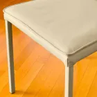 كرسي طعام Bessie مصنوع من الجلد الصناعي بلون الحمام، صنع في إيطاليا Viadurini