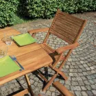 كرسي خارجي قابل للطي من خشب الأكاسيا مع مساند ذراع اختيارية - فونتانا Viadurini