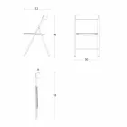 كرسي قابل للطي من المعدن وخشب البلوط، قطعتين، صنع في إيطاليا - روبرتا Viadurini