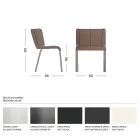 كرسي طعام بمقعد مغطى بالجلد، صنع في إيطاليا - جوليا Viadurini