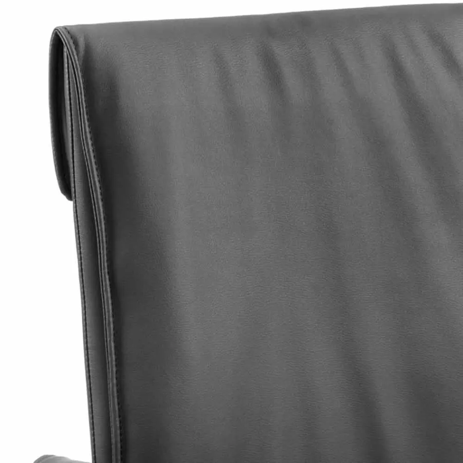 كرسي طعام بتصميم Bessie XL مصنوع من الجلد البيئي، صنع في إيطاليا Viadurini