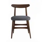 كرسي طعام مُنجّد من الخشب الصلب، صنع في إيطاليا - ساليكورنيا Viadurini
