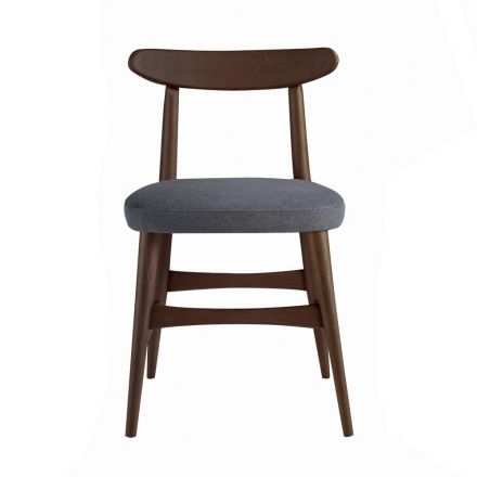 كرسي طعام مُنجّد من الخشب الصلب، صنع في إيطاليا - ساليكورنيا Viadurini