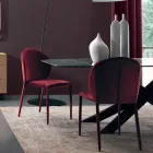 كرسي طعام منجد بالمخمل، صنع في إيطاليا، 4 قطع - فيكتوري Viadurini