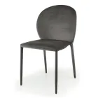 كرسي طعام منجد بالمخمل، صنع في إيطاليا، 4 قطع - فيكتوري Viadurini