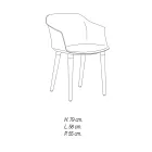 كرسي غرفة المعيشة مصنوع من الخشب والبولي بروبيلين، صنع في إيطاليا، 4 قطع - ماربيا Viadurini