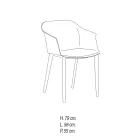 كرسي غرفة المعيشة من البولي بروبيلين الملون، صنع في إيطاليا، 4 قطع - ماربيا Viadurini