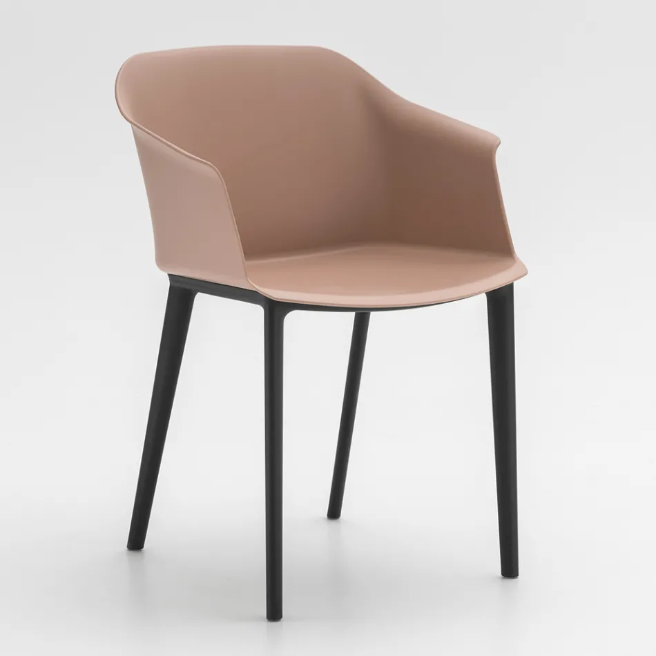 كرسي غرفة المعيشة من البولي بروبيلين الملون، صنع في إيطاليا، 4 قطع - ماربيا Viadurini