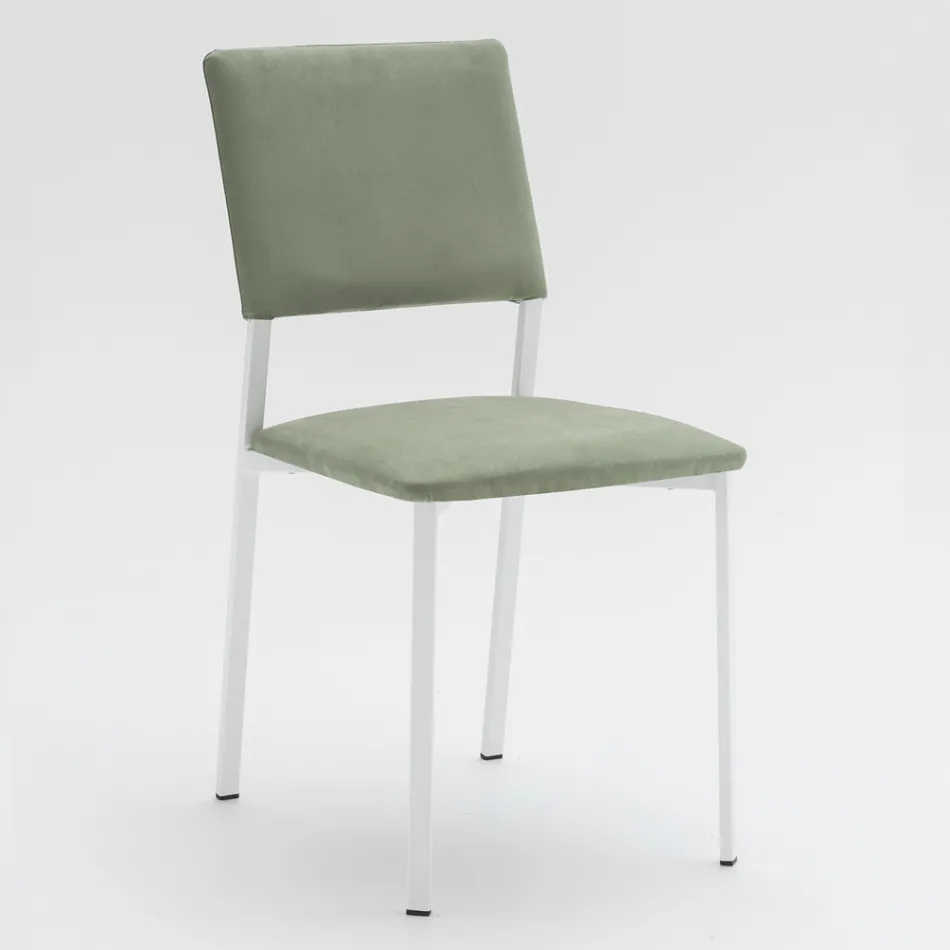 كرسي غرفة معيشة معدني ومقعد من الألياف الدقيقة، صنع في إيطاليا، قطعتان - فابيولا Viadurini