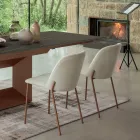 طقم من كرسيين لغرفة المعيشة مصنوعين من القماش والمعدن، صنع في إيطاليا - آيفي Viadurini