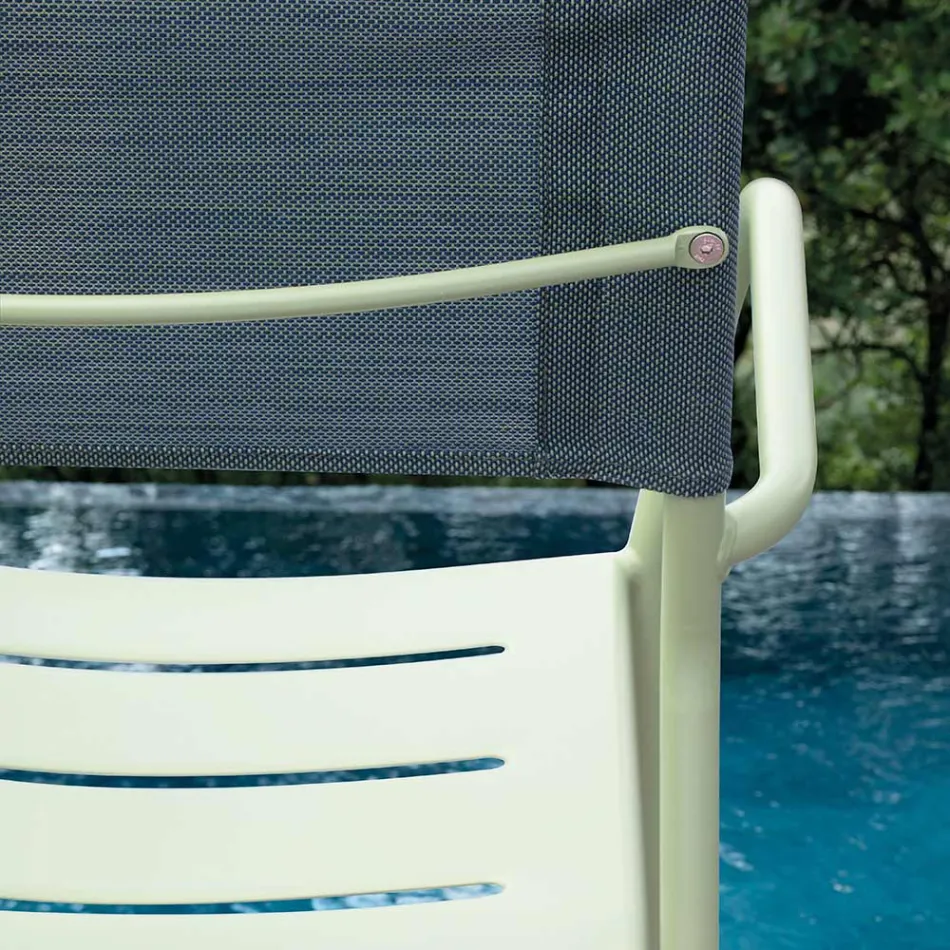 مجموعة من 4 كراسي حديقة معدنية مجلفنة وباتيلين - بريستيجيو Viadurini