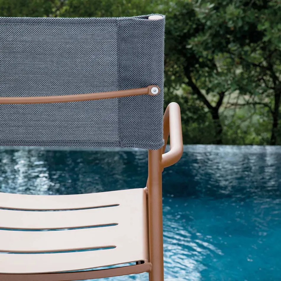 مجموعة من 4 كراسي حديقة معدنية مجلفنة وباتيلين - بريستيجيو Viadurini