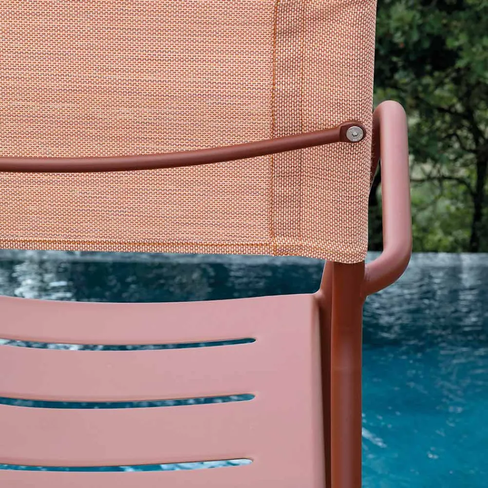 مجموعة من 4 كراسي حديقة معدنية مجلفنة وباتيلين - بريستيجيو Viadurini