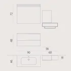 مجموعة من أثاث الحمام الخشبي بتصميم معلق مصنوع في إيطاليا تشيزينا Viadurini