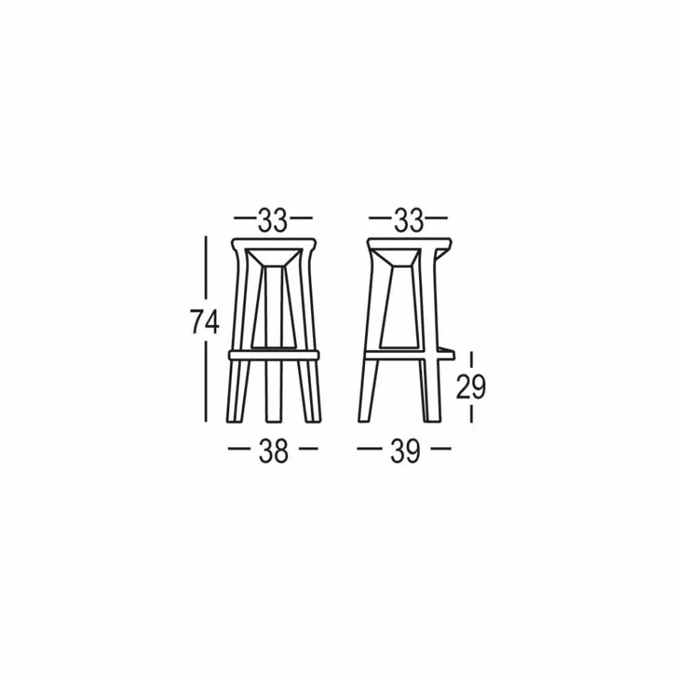 كرسي بار بتصميم عالي الجودة مصنوع من البولي إيثيلين في إيطاليا - تينوتشيا Viadurini