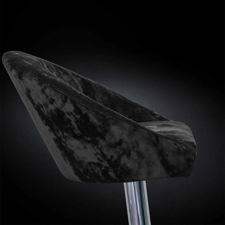 كرسي مرتفع من المخمل والفولاذ مع رافعة قابلة للتعديل، صنع في إيطاليا - بلباو Viadurini