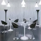 كرسي مرتفع من المخمل والفولاذ مع رافعة قابلة للتعديل، صنع في إيطاليا - بلباو Viadurini