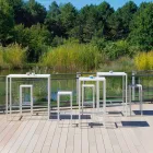 كرسي بار خارجي مصنوع من المعدن المطلي بالمسحوق في إيطاليا - ميون Viadurini