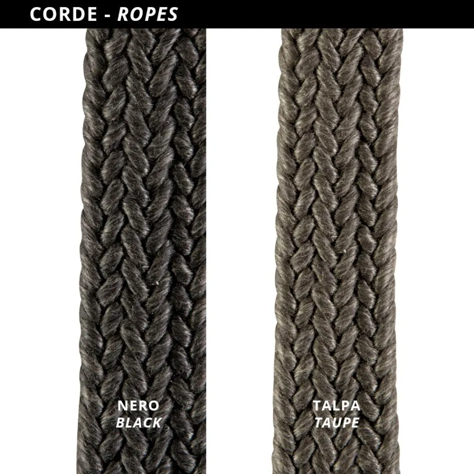 كرسي بار خارجي مصنوع من الفولاذ المجلفن والحبل، صنع في إيطاليا - برون Viadurini