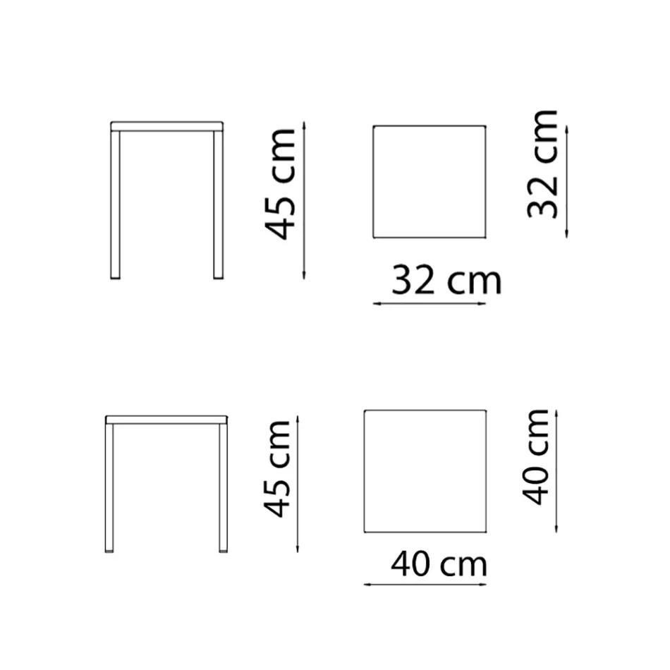 كرسي خارجي منخفض مربع من الفولاذ، صنع في إيطاليا - أزرق Viadurini