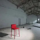 كرسي مبطن بالكامل بألياف تكنوفيبر حمراء، صنع في إيطاليا - شاشة Viadurini