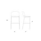 كرسي بقاعدة معدنية ومقعد من الجلد الصناعي، صنع في إيطاليا - آيفي Viadurini