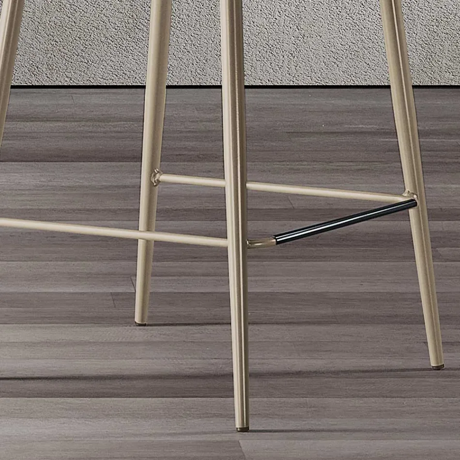 كرسي بأرجل معدنية ومقعد من القماش أحادي الهيكل، صنع في إيطاليا - هيناتا Viadurini