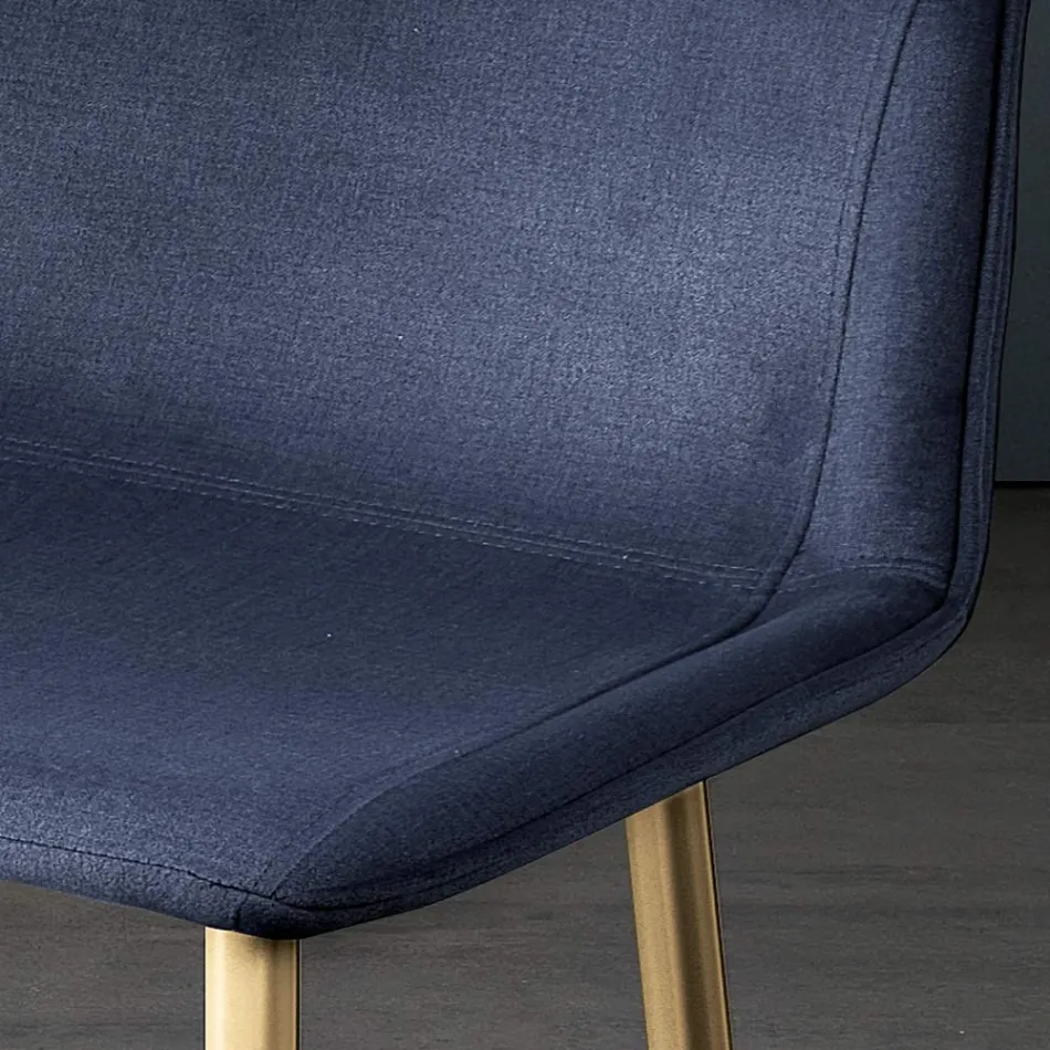 كرسي بأرجل معدنية ومقعد من القماش أحادي الهيكل، صنع في إيطاليا - هيناتا Viadurini