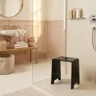 بينيلوبي - كرسي حمام بتصميم أنيق من زجاج شبكي أسود، صنع في إيطاليا Viadurini