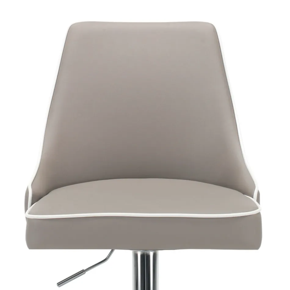 كرسي مطبخ مصنوع من الجلد البيئي والفولاذ المطلي بالكروم، صنع في إيطاليا - نيرفانا Viadurini