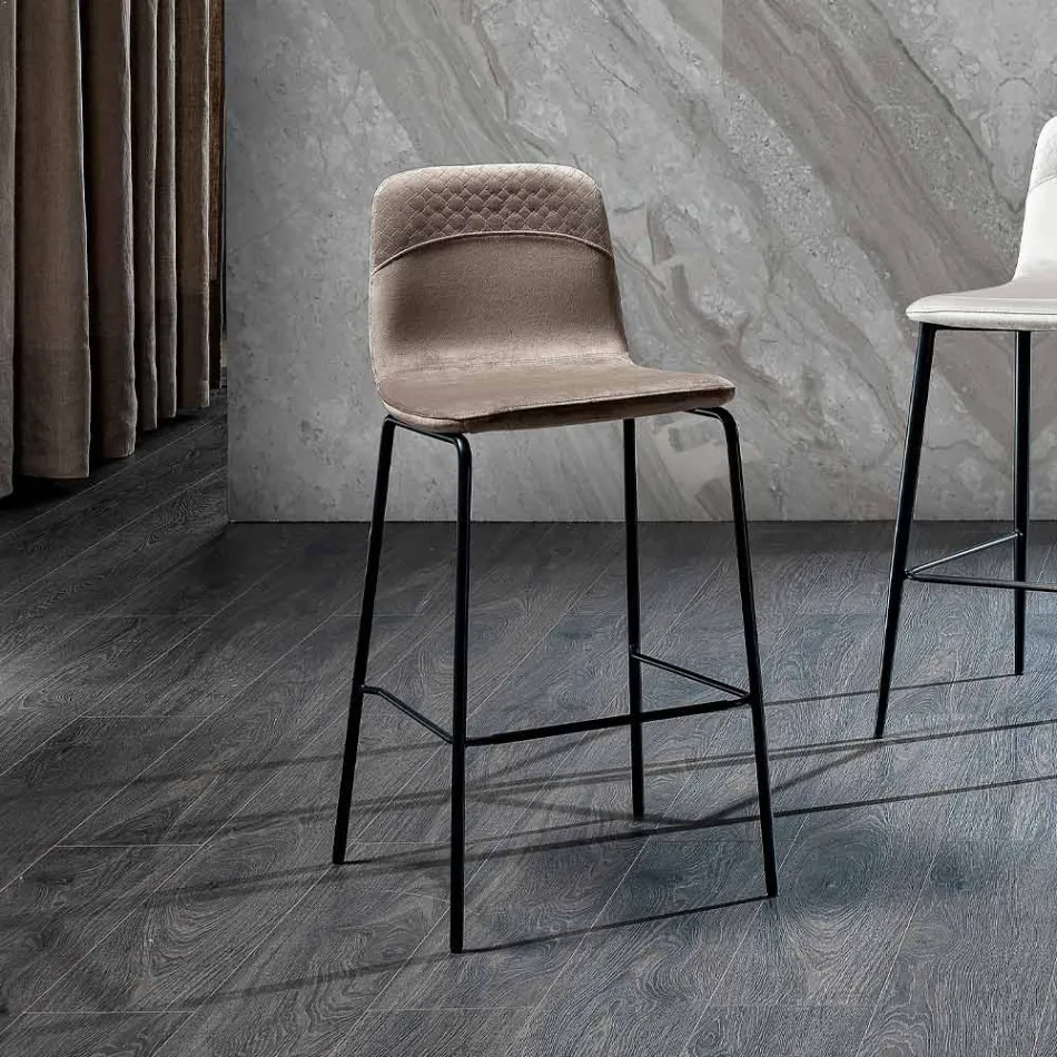 كرسي مطبخ من المخمل الملون بتصميم عصري وأنيق - بيزيه Viadurini