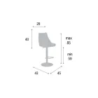 كرسي مطبخ قابل لتعديل الارتفاع مصنوع من الجلد الصناعي، صنع في إيطاليا - تورنتو Viadurini