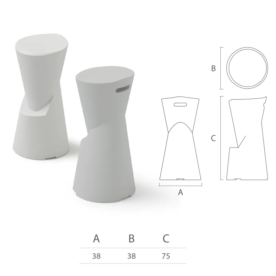 كرسي خارجي من البولي إيثيلين، 7 ألوان، صنع في إيطاليا - كريمي Viadurini