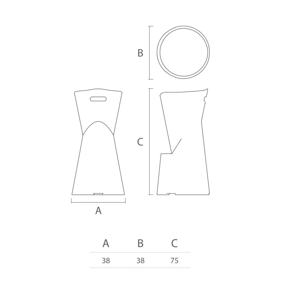 كرسي خارجي مضيء من البولي إيثيلين الأبيض، صنع في إيطاليا - لون الفراولة Viadurini