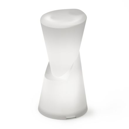 كرسي خارجي مضيء من البولي إيثيلين الأبيض، صنع في إيطاليا - لون الفراولة Viadurini