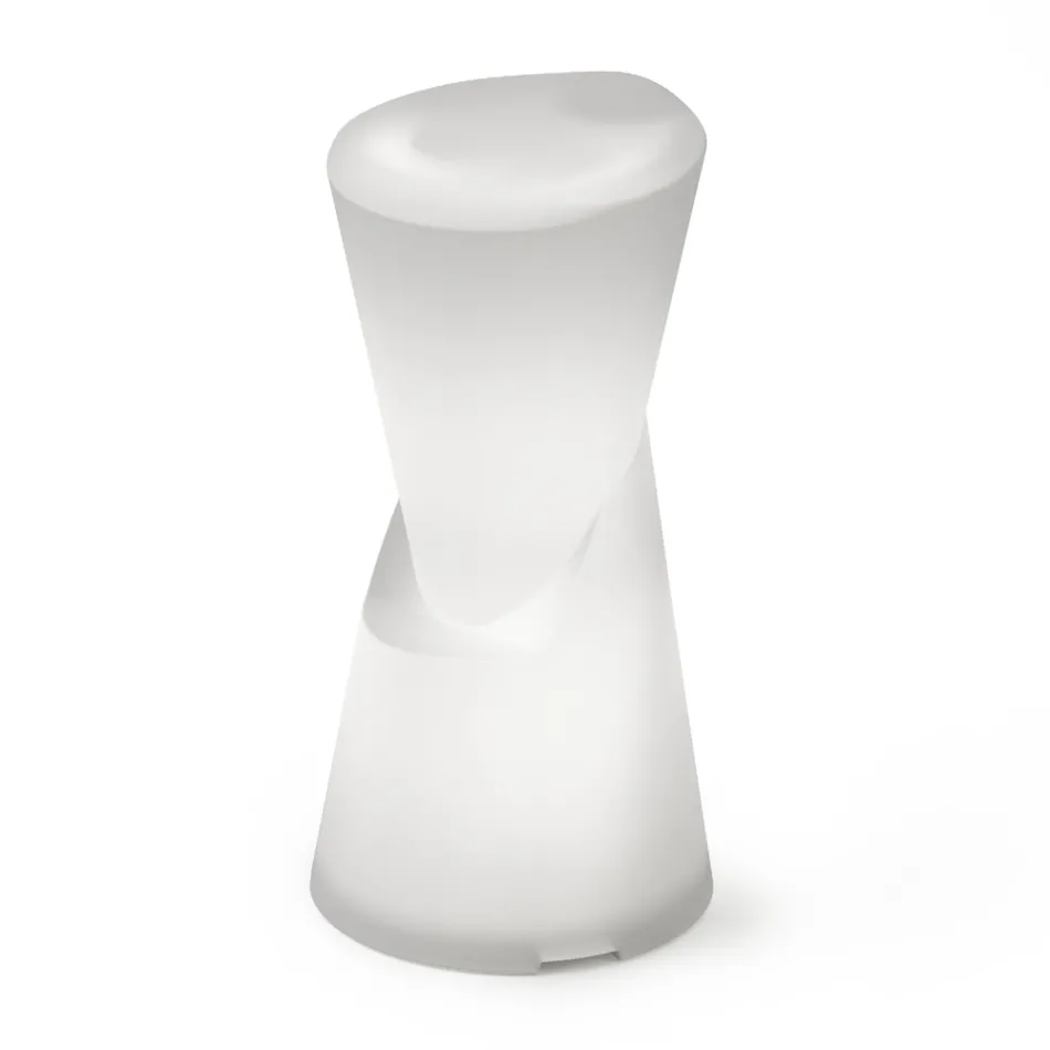 كرسي خارجي مضيء من البولي إيثيلين الأبيض، صنع في إيطاليا - لون الفراولة Viadurini