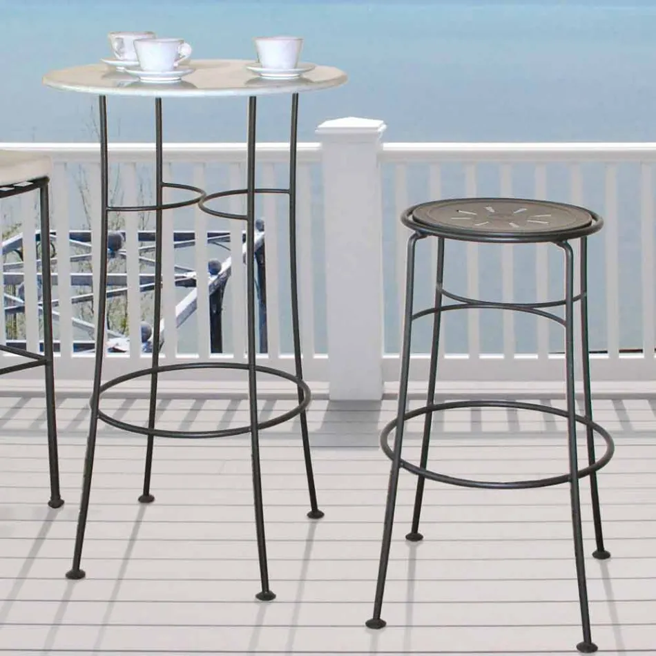 كرسي حديقة مصنوع يدويًا من الحديد مع مسند للقدمين، صنع في إيطاليا - سيريو Viadurini