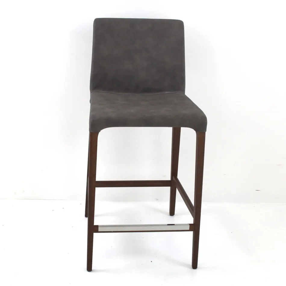 كرسي داخلي من خشب الدردار والجلد الصناعي، صنع في إيطاليا - فلوكي Viadurini