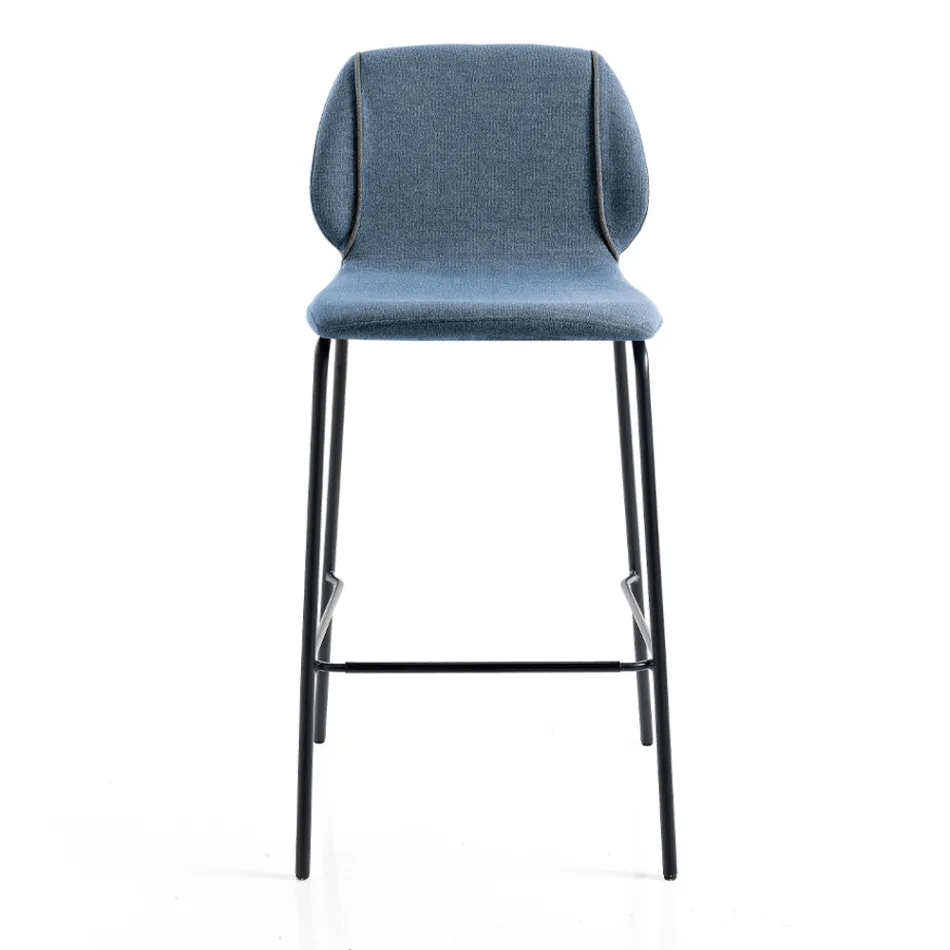 كرسي غرفة معيشة بتصميم عصري أنيق مصنوع من القماش مع حافة - سكارات Viadurini