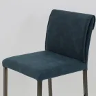 كرسي غرفة المعيشة مصنوع من الجلد الصناعي وهيكل من النيكل، صنع في إيطاليا - كليتو Viadurini