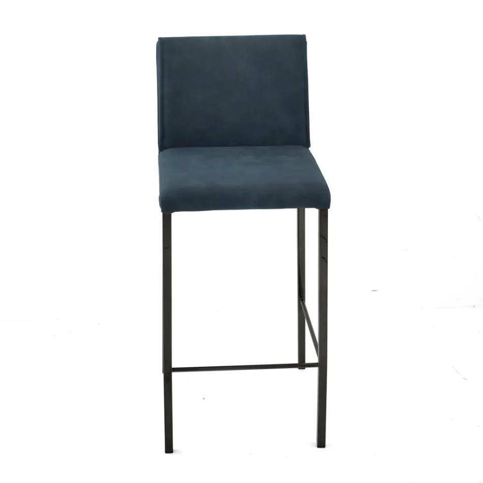 كرسي غرفة المعيشة مصنوع من الجلد الصناعي وهيكل من النيكل، صنع في إيطاليا - كليتو Viadurini