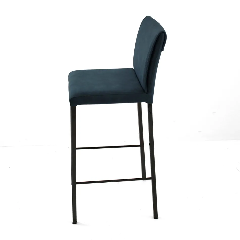 كرسي غرفة المعيشة مصنوع من الجلد الصناعي وهيكل من النيكل، صنع في إيطاليا - كليتو Viadurini