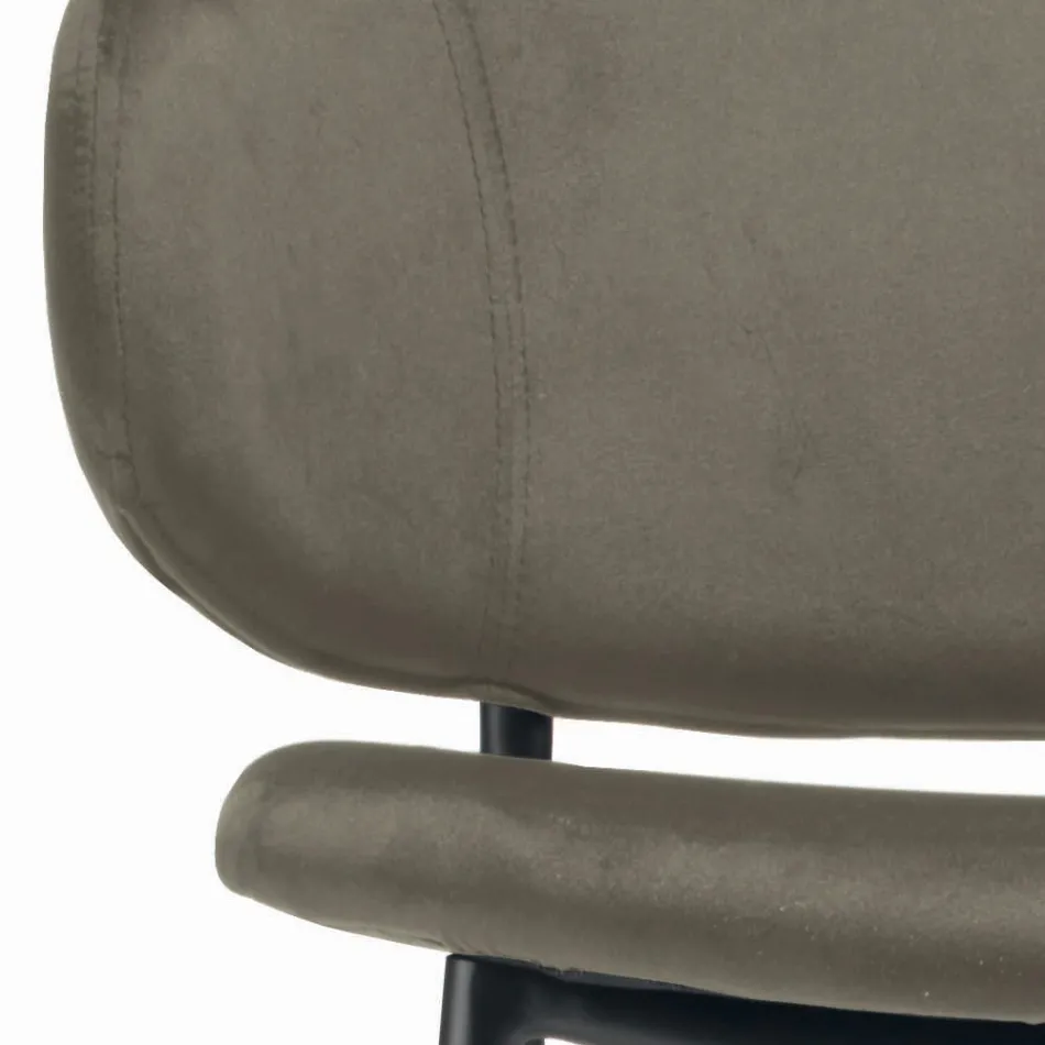 كرسي غرفة المعيشة مصنوع من الفولاذ والمخمل صنع في إيطاليا - ريميني Viadurini