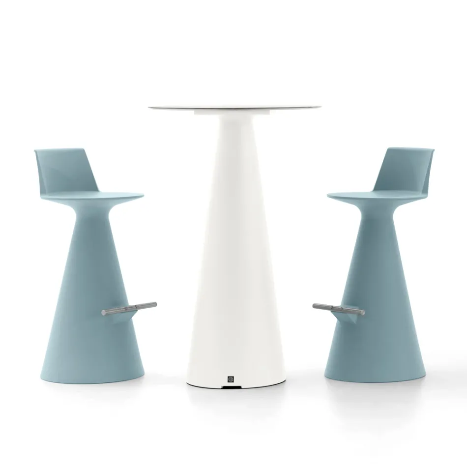 كرسي غرفة المعيشة مصنوع من البولي إيثيلين مع مسند للقدمين - بيضاوي Viadurini