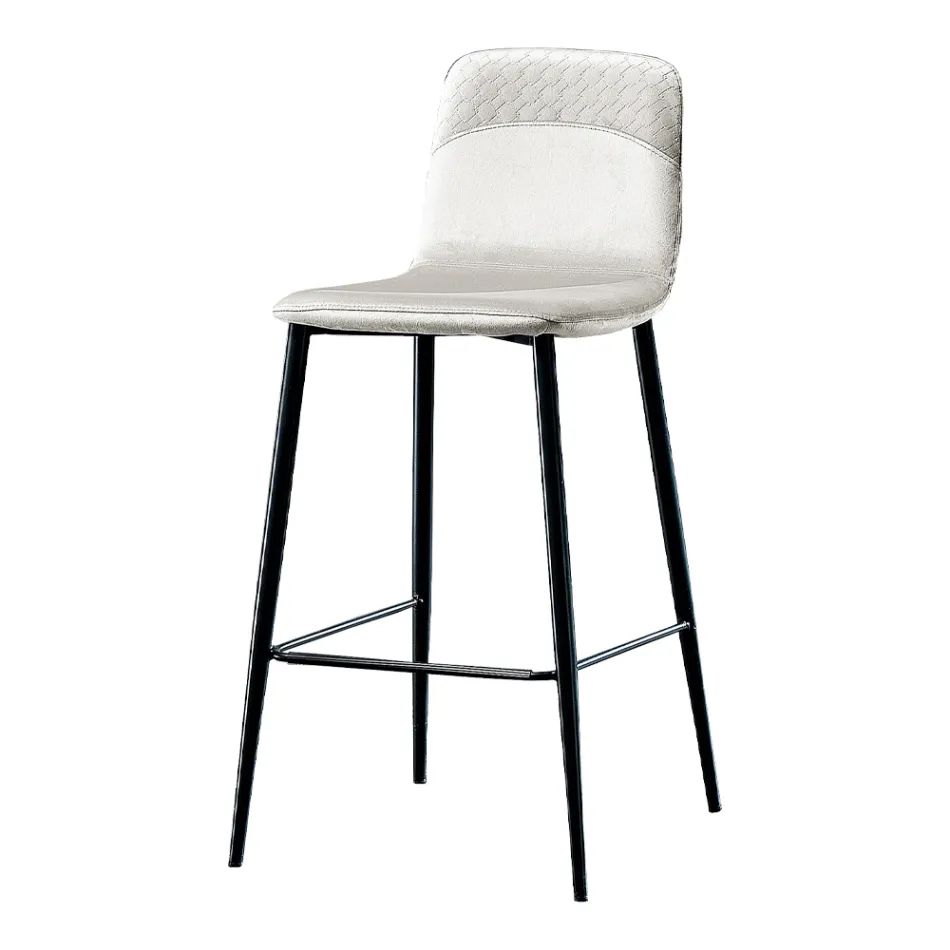 كرسي أنيق بتصميم عصري من المخمل الملون والمعدن - بيزيه Viadurini