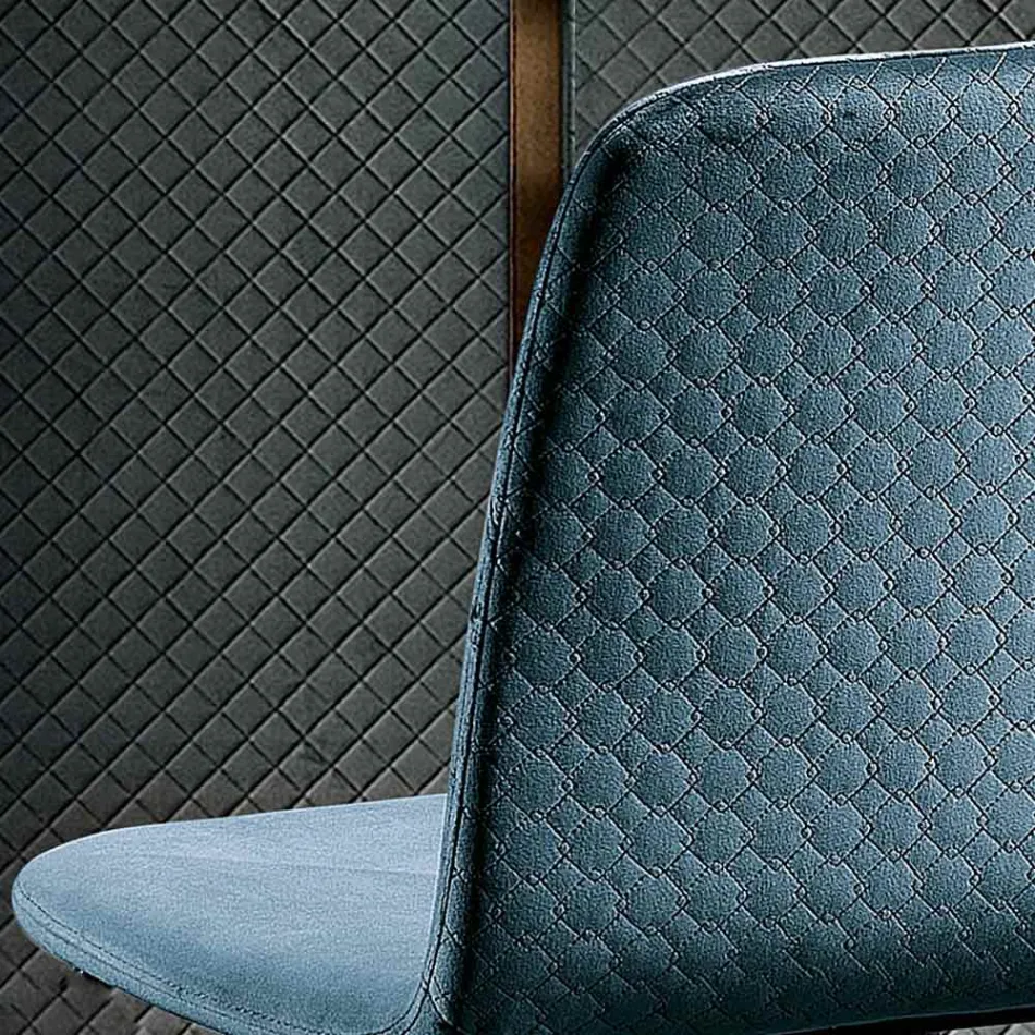 كرسي أنيق بتصميم عصري من المخمل الملون والمعدن - بيزيه Viadurini