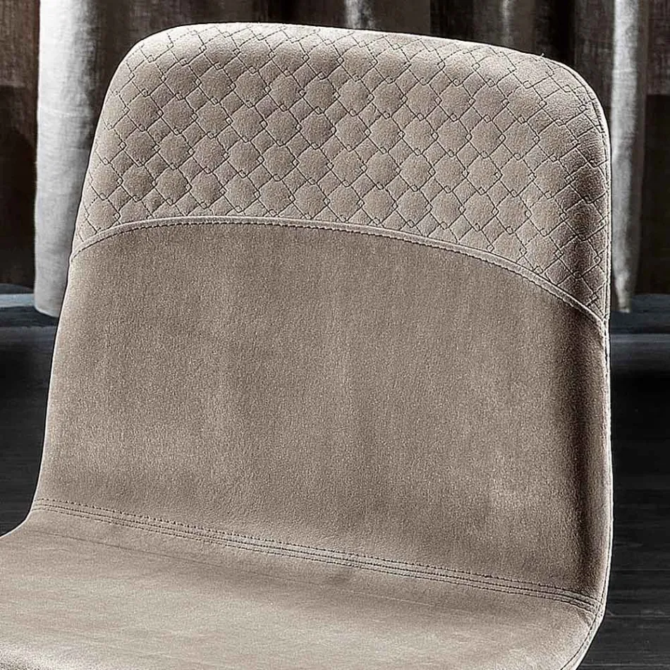 كرسي أنيق بتصميم عصري من المخمل الملون والمعدن - بيزيه Viadurini